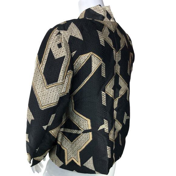 Chicos Women Size 2 US 12 Egyptian Sophisticate Persias Jacket Metallic Jacquard - Picture 7 of 16